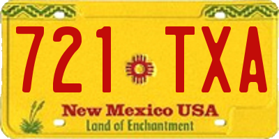 NM license plate 721TXA