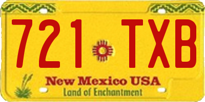 NM license plate 721TXB