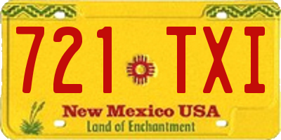 NM license plate 721TXI