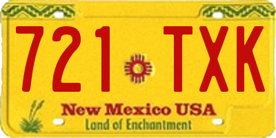 NM license plate 721TXK
