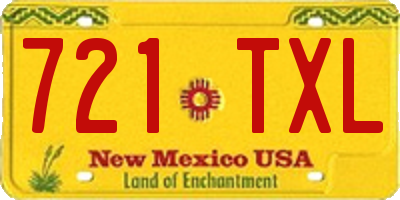 NM license plate 721TXL