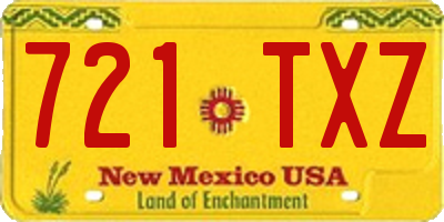 NM license plate 721TXZ