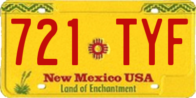 NM license plate 721TYF