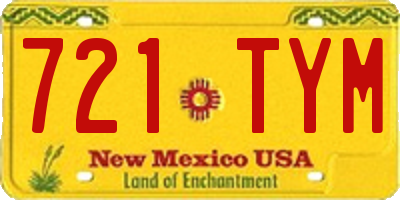 NM license plate 721TYM