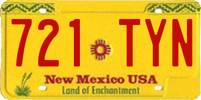 NM license plate 721TYN