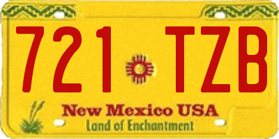 NM license plate 721TZB
