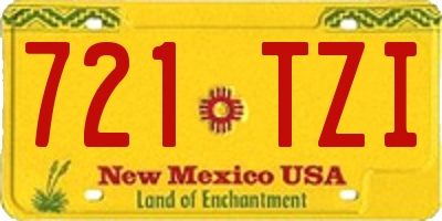 NM license plate 721TZI