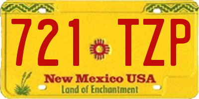 NM license plate 721TZP