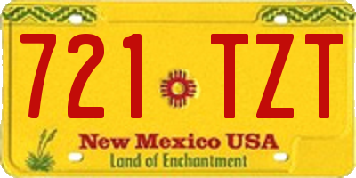 NM license plate 721TZT