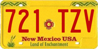 NM license plate 721TZV