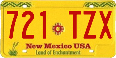 NM license plate 721TZX