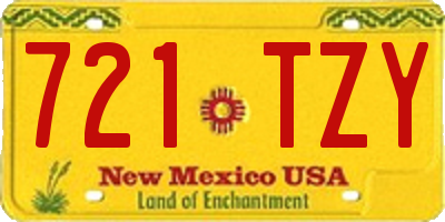 NM license plate 721TZY