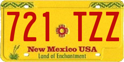 NM license plate 721TZZ