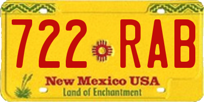 NM license plate 722RAB