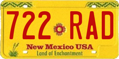 NM license plate 722RAD