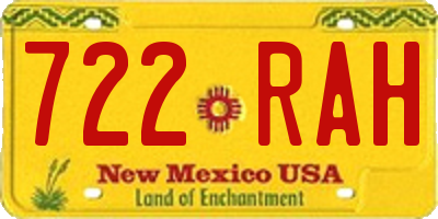 NM license plate 722RAH