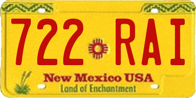 NM license plate 722RAI