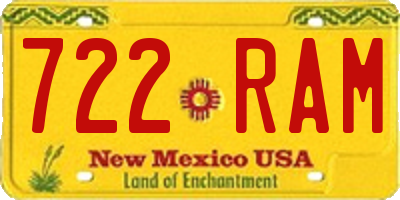 NM license plate 722RAM