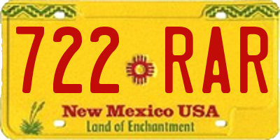 NM license plate 722RAR