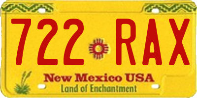 NM license plate 722RAX