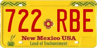 NM license plate 722RBE