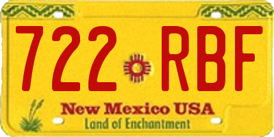 NM license plate 722RBF
