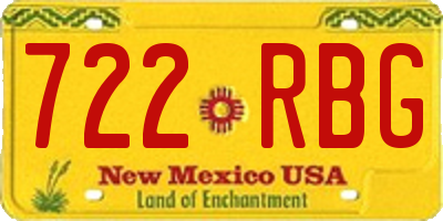NM license plate 722RBG