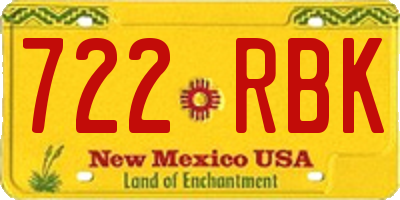 NM license plate 722RBK