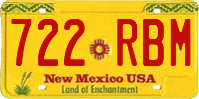 NM license plate 722RBM