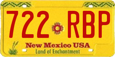 NM license plate 722RBP