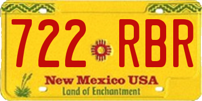 NM license plate 722RBR