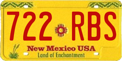 NM license plate 722RBS