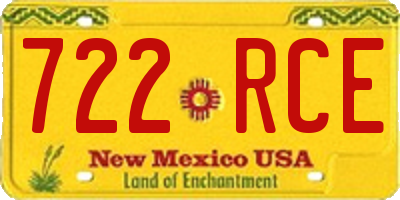 NM license plate 722RCE