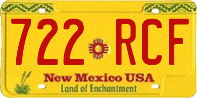 NM license plate 722RCF