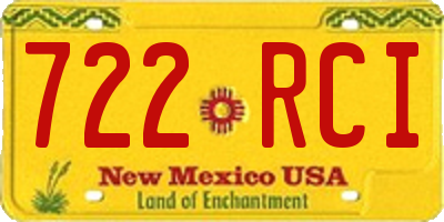 NM license plate 722RCI