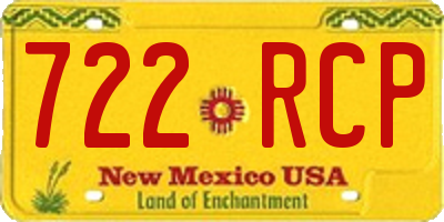 NM license plate 722RCP