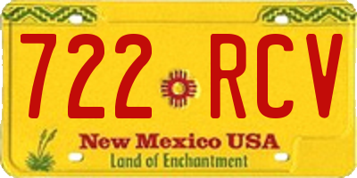NM license plate 722RCV