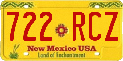NM license plate 722RCZ