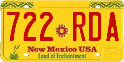 NM license plate 722RDA