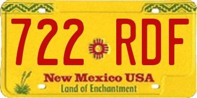 NM license plate 722RDF