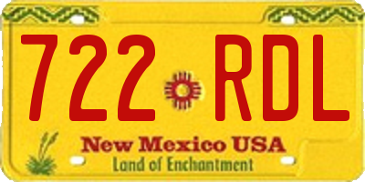 NM license plate 722RDL