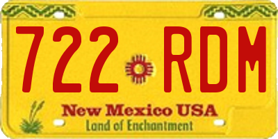 NM license plate 722RDM