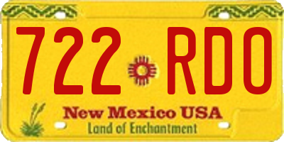 NM license plate 722RDO