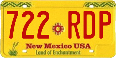 NM license plate 722RDP