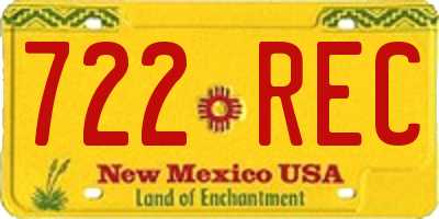 NM license plate 722REC