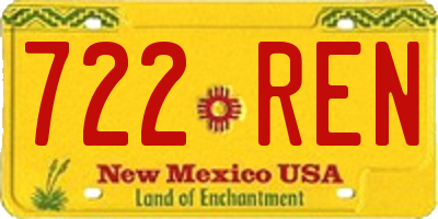 NM license plate 722REN