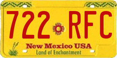 NM license plate 722RFC