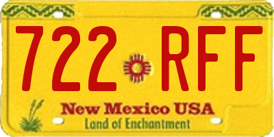NM license plate 722RFF