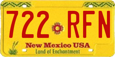 NM license plate 722RFN