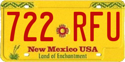 NM license plate 722RFU